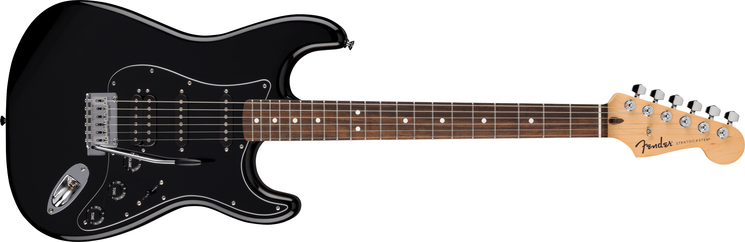 FENDER Standard Stratocaster HSS, Laurel Fingerboard, Black Pickguard, Black - Chitarra Elettrica