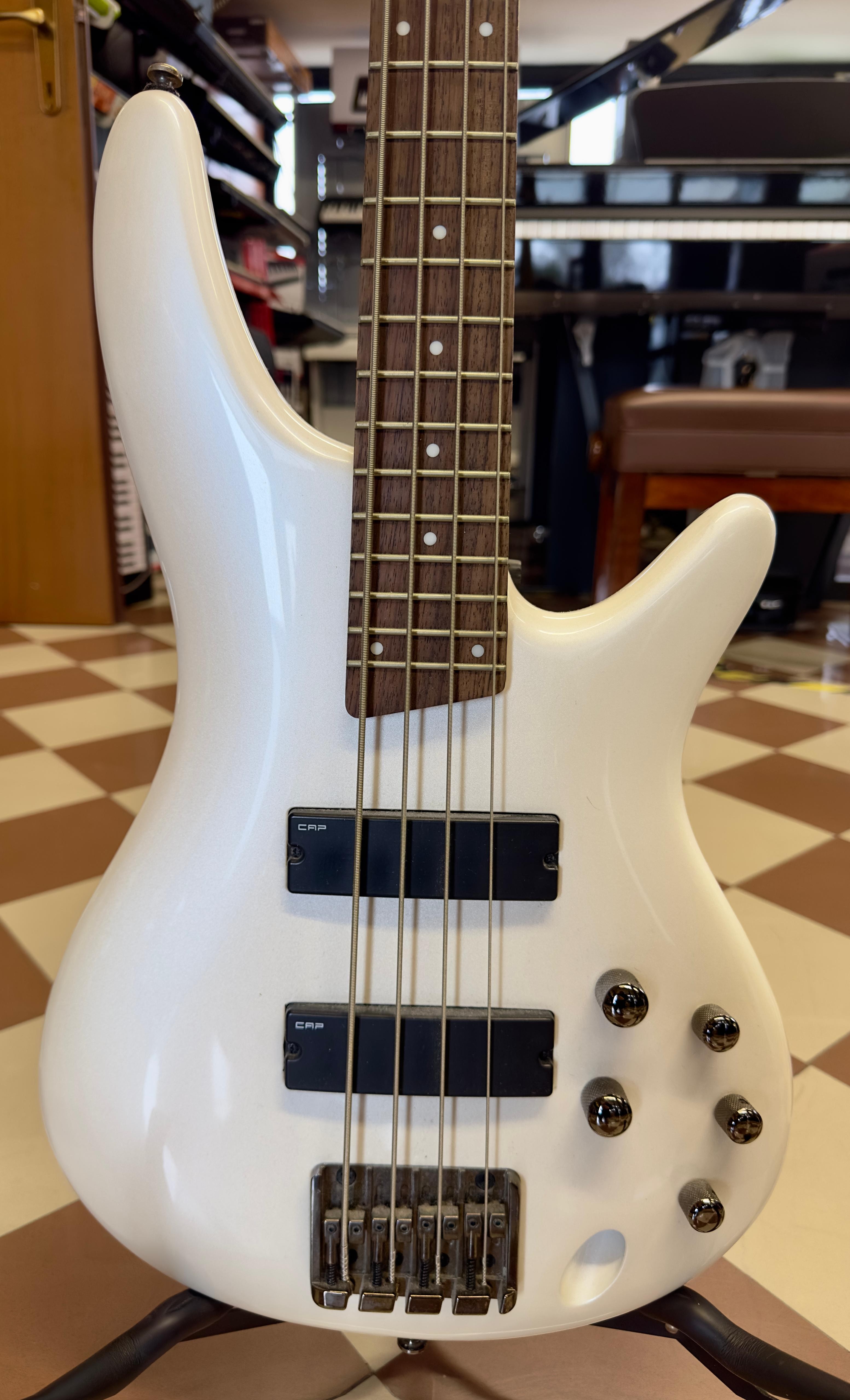 basso IBANEZ SR300E Pearl White - BASSO ELETTRICO BIANCO con custodia
