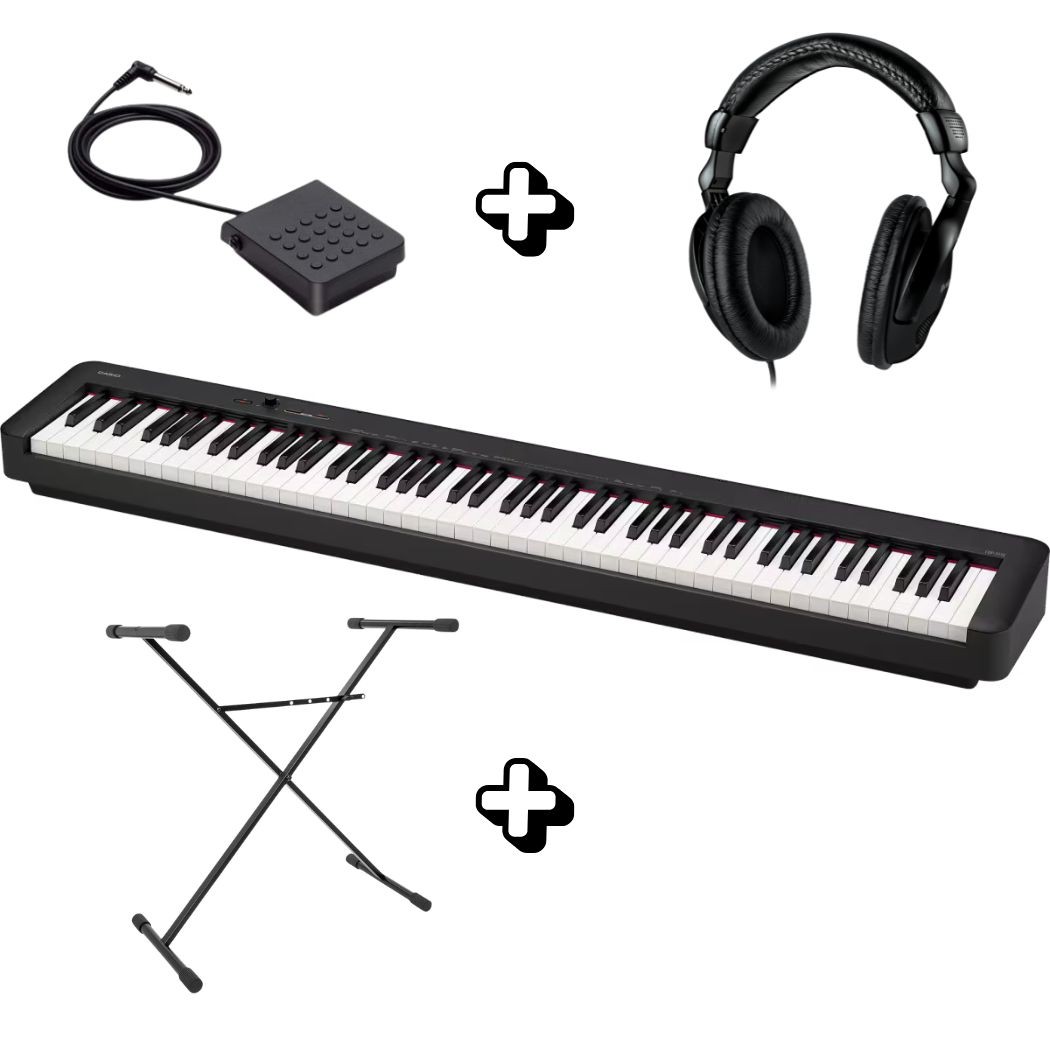 Casio CDP-S110 - Bundle Completo con Supporto a X, Pedale Sustain e Cuffie