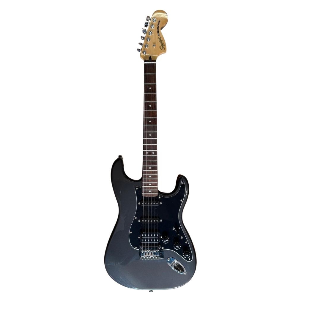 Fender Squier Affinity Stratocaster HSS LRL Charcoal Frost Metallic - Set Usato con Accessori