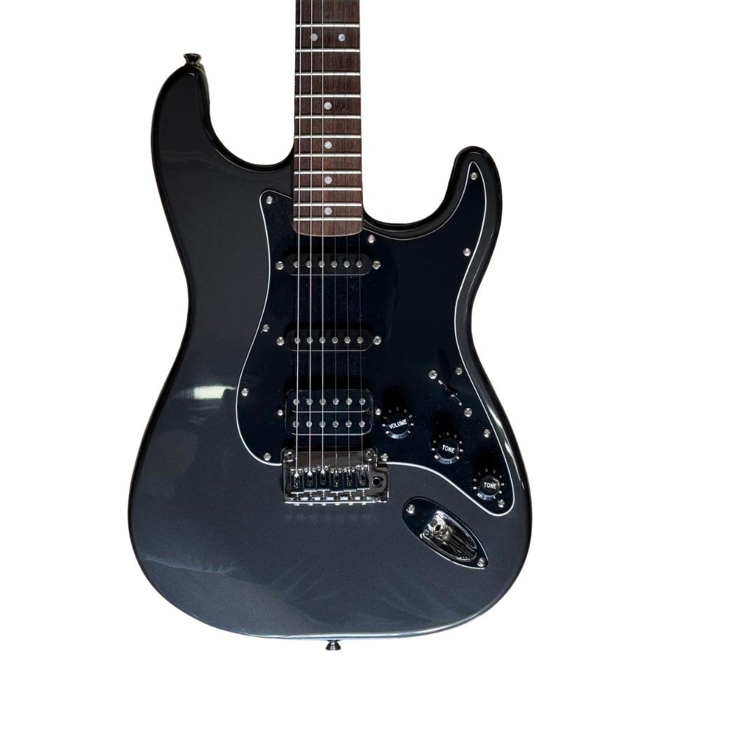 Fender Squier Affinity Stratocaster HSS LRL Charcoal Frost Metallic - Set Usato con Accessori
