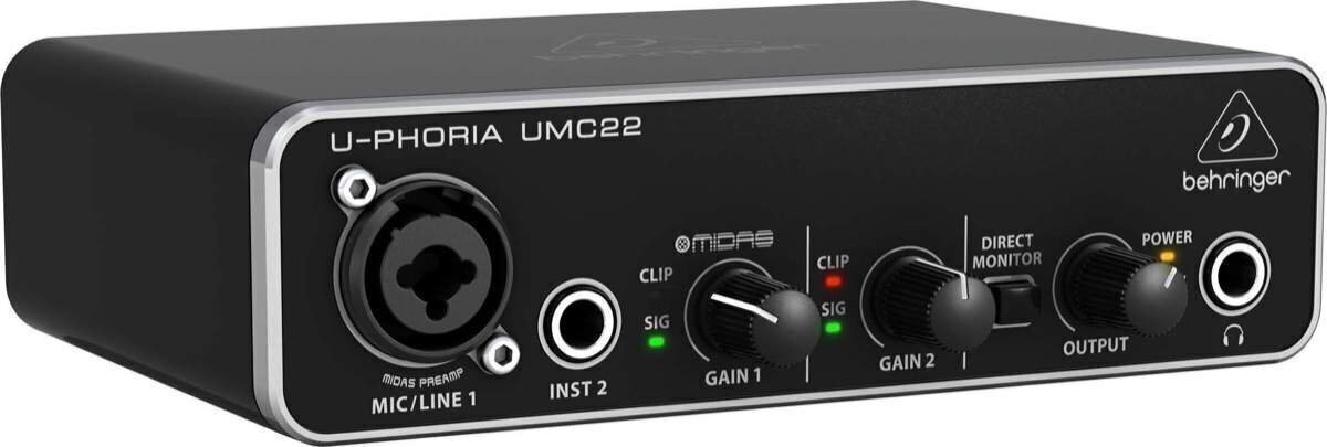 Behringer U-Phoria UMC22 - Interfaccia Audio USB 2x2 con Preamplificazione MIDAS - usato