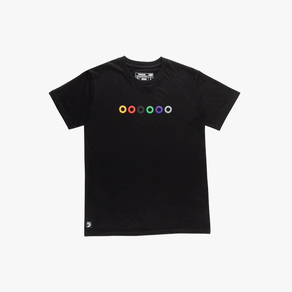 D'Addario Ball End Tee Black - T-Shirt Tecnica con Grafica Iconica L