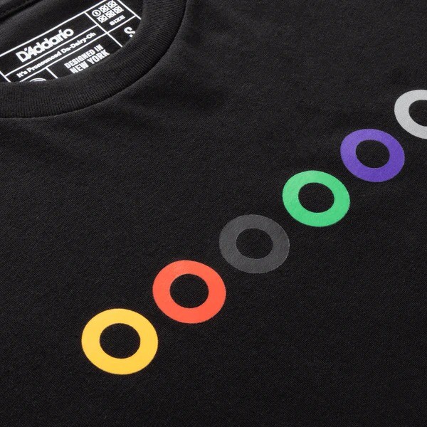 D'Addario Ball End Tee Black - T-Shirt Tecnica con Grafica Iconica L