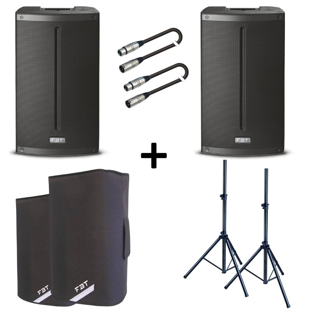 FBT X-LITE 115A Bundle - Coppia Diffusori Attivi 15 Pollici con Bluetooth, Supporti e Cavi