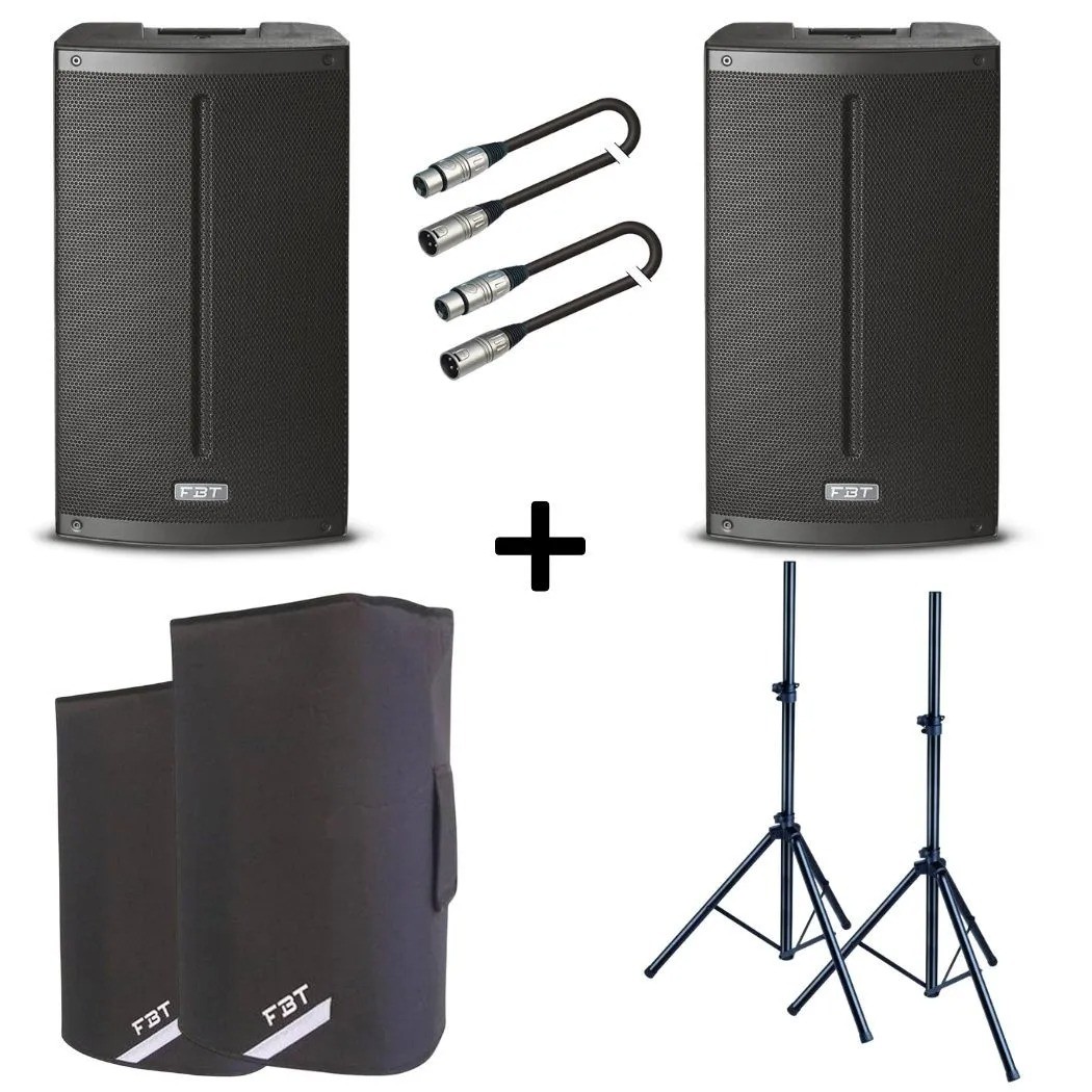 FBT X-LITE 112A Bundle - Coppia Diffusori Attivi 12 Pollici con Bluetooth, Supporti e Cavi
