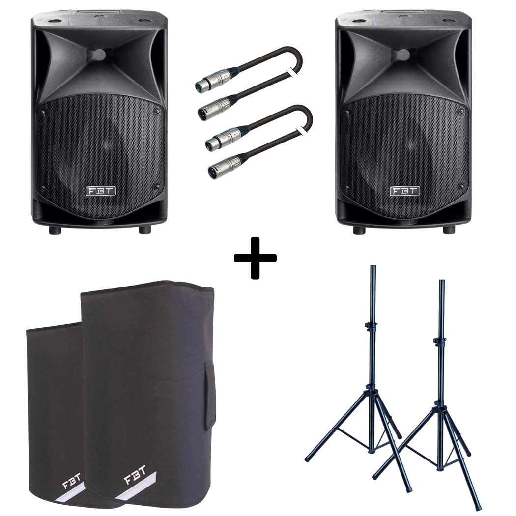 FBT JMaxX 114A Bundle - Coppia Diffusori Attivi 14 Pollici con Supporti e Cavi