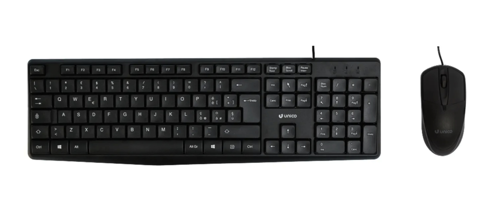 UNICO Kit Tastiera e Mouse cablati KB 2585