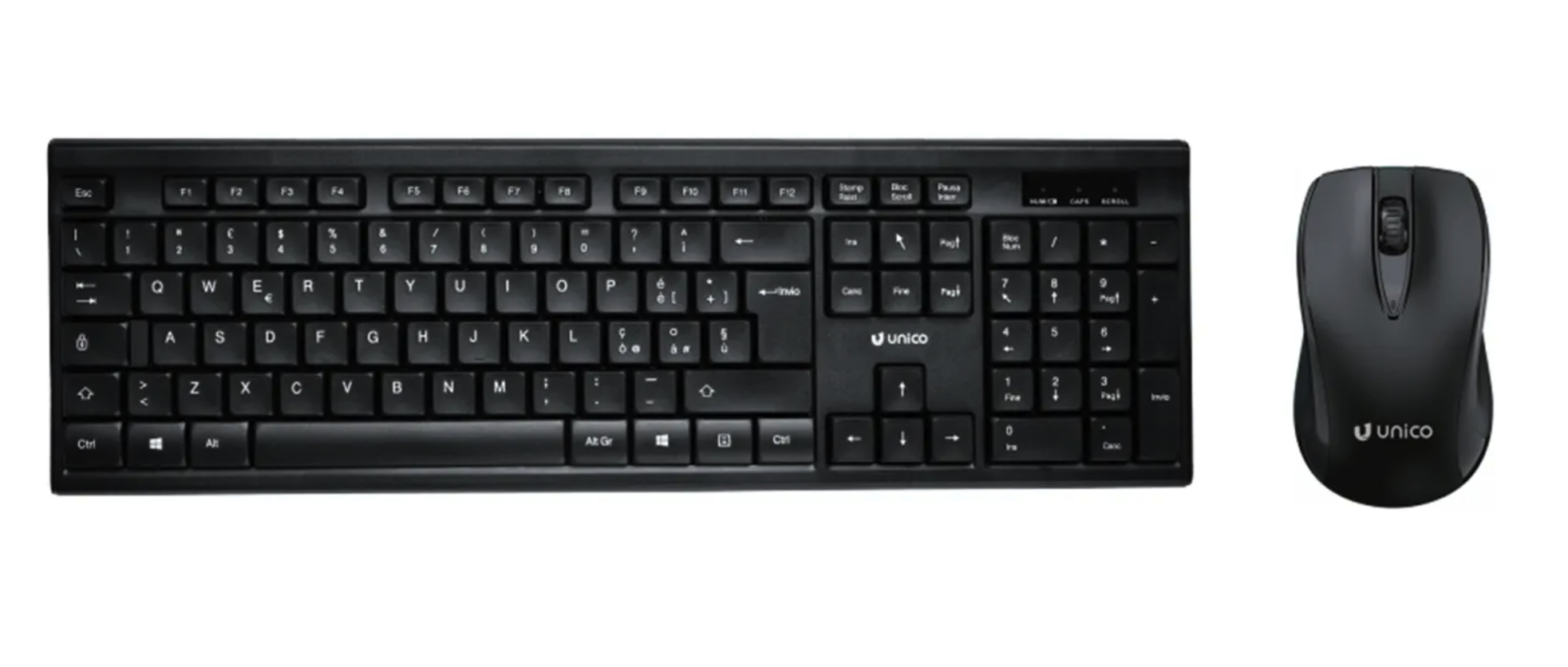 UNICO Kit Tasiera e mouse wireless KB 2036