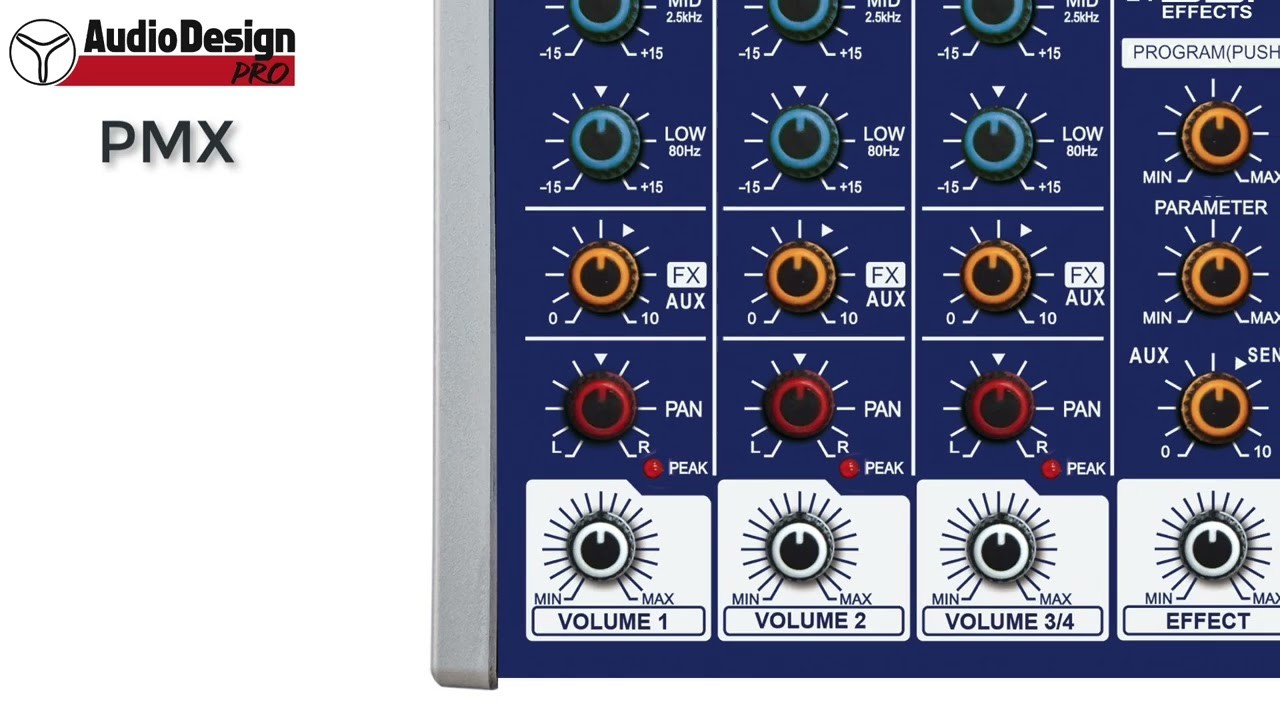 AUDIODESIGN PMX.211 TK - Mixer Analogico 4 Canali con Effetti e Bluetooth