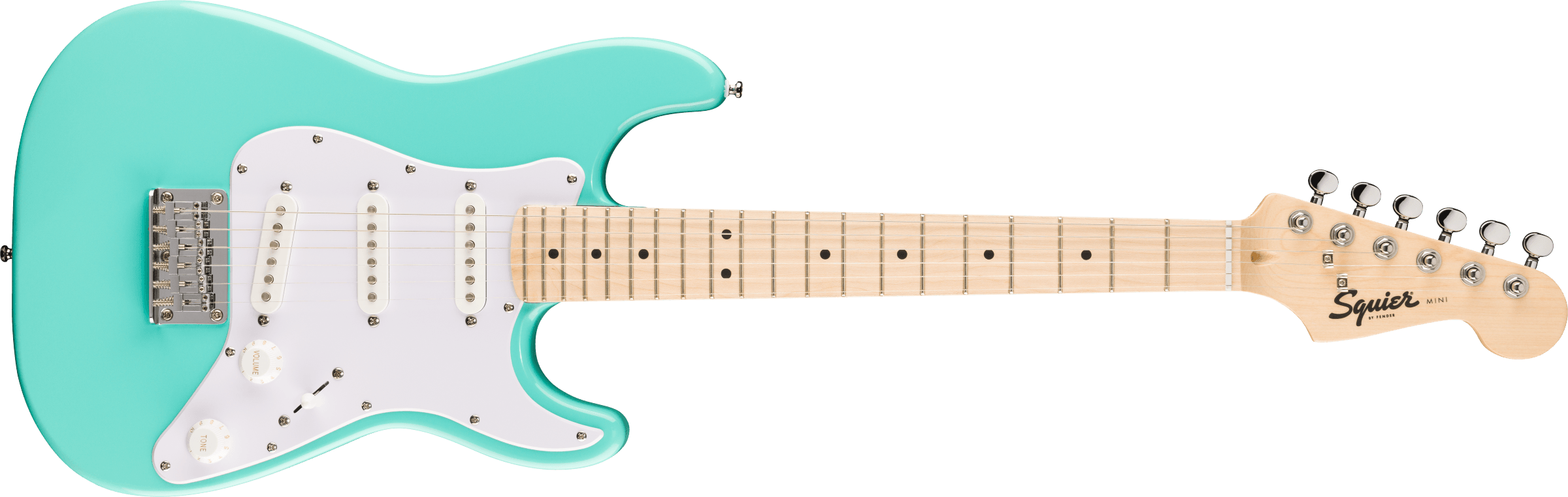 Fender Squier Mini Stratocaster MP Sea Foam Green - Chitarra Elettrica a Scala Corta (22,75")