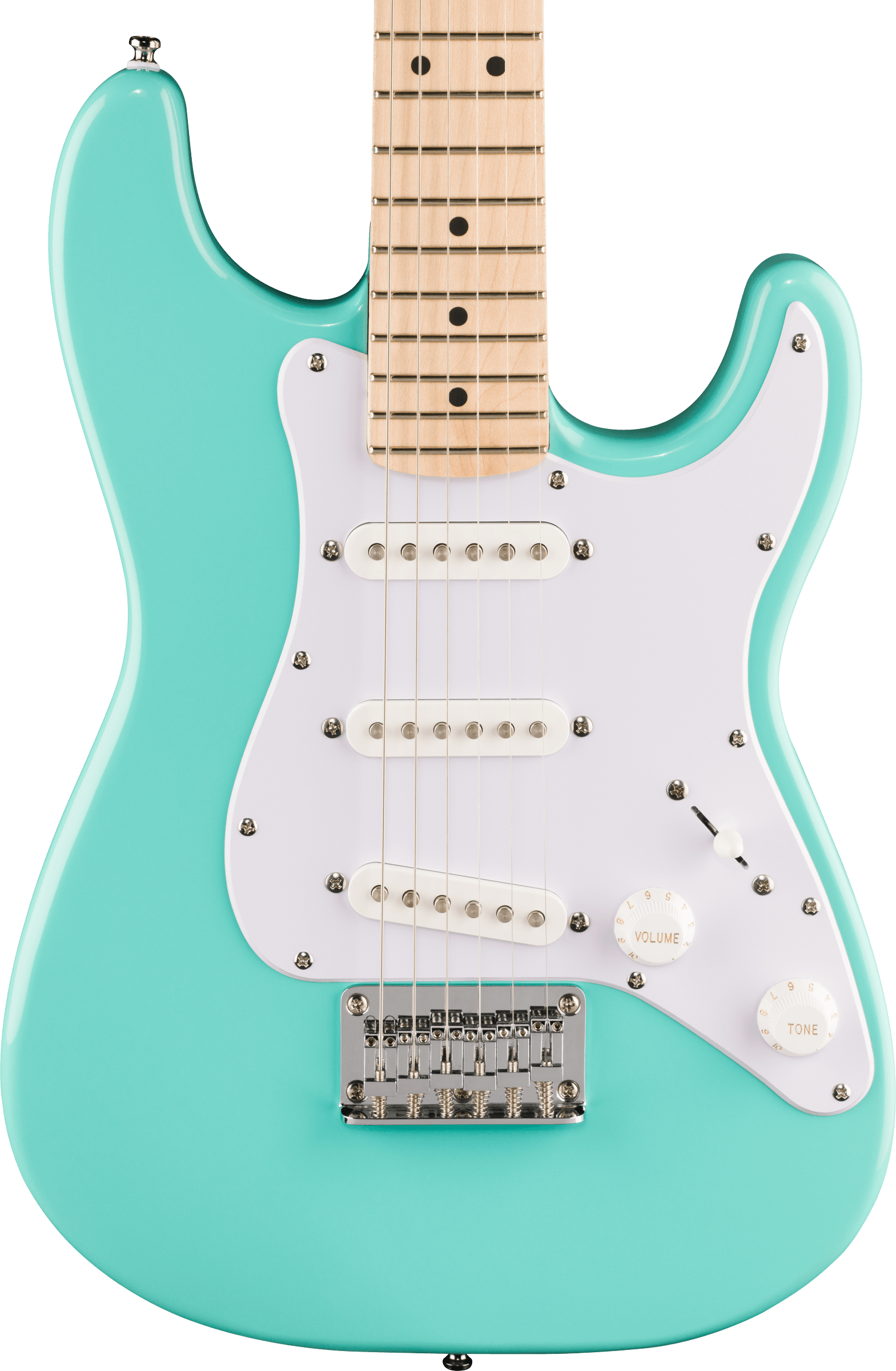 Fender Squier Mini Stratocaster MP Sea Foam Green - Chitarra Elettrica a Scala Corta (22,75")
