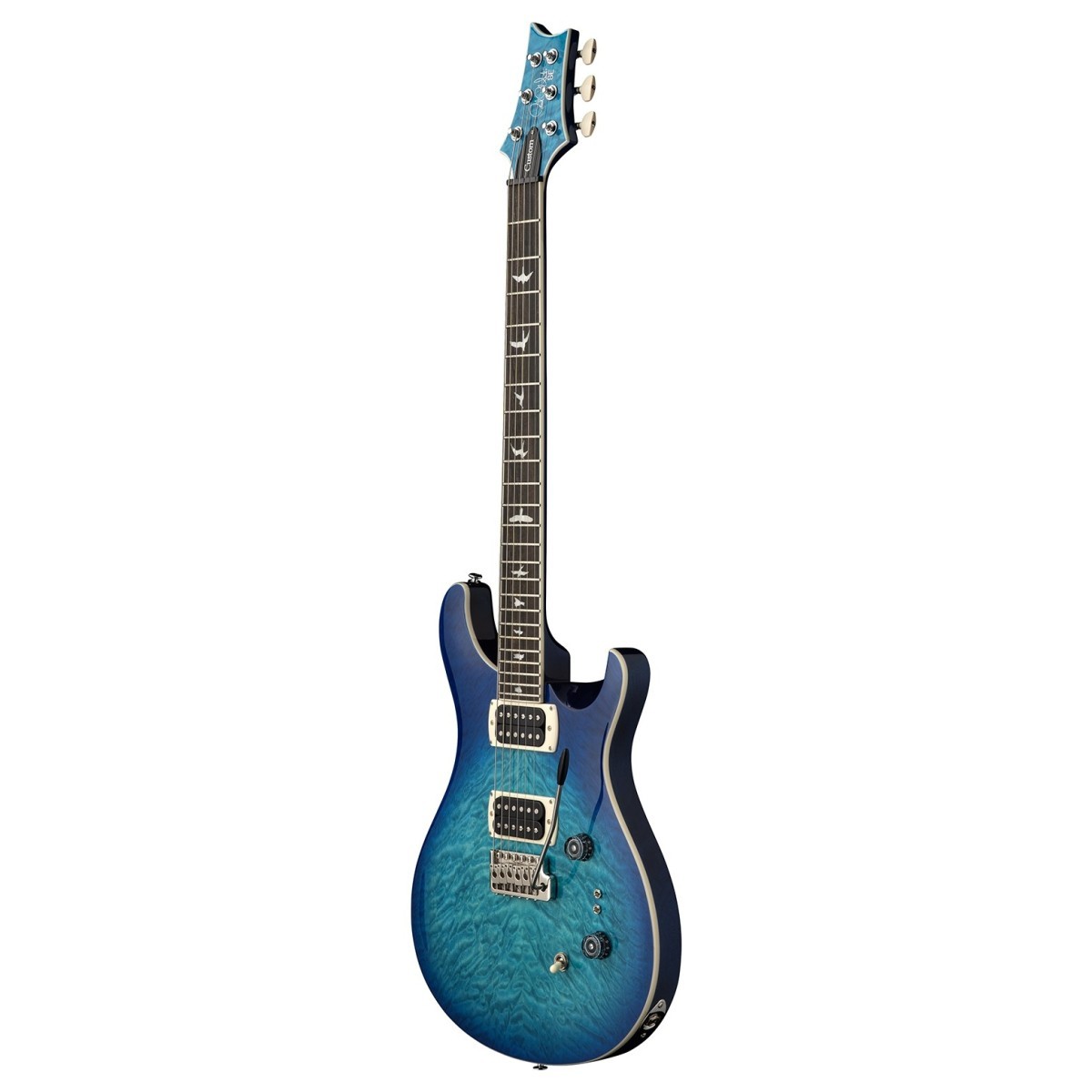 PRS SE Custom 24-08 Quilt Lake Blue - Chitarra Elettrica con Top in Acero Trapuntato e Tastiera in Ebano