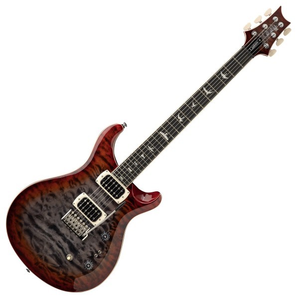 PRS SE Custom 24-08 Quilt Charcoal Cherry Burst - Chitarra Elettrica con Top in Acero Trapuntato e Tastiera in Ebano