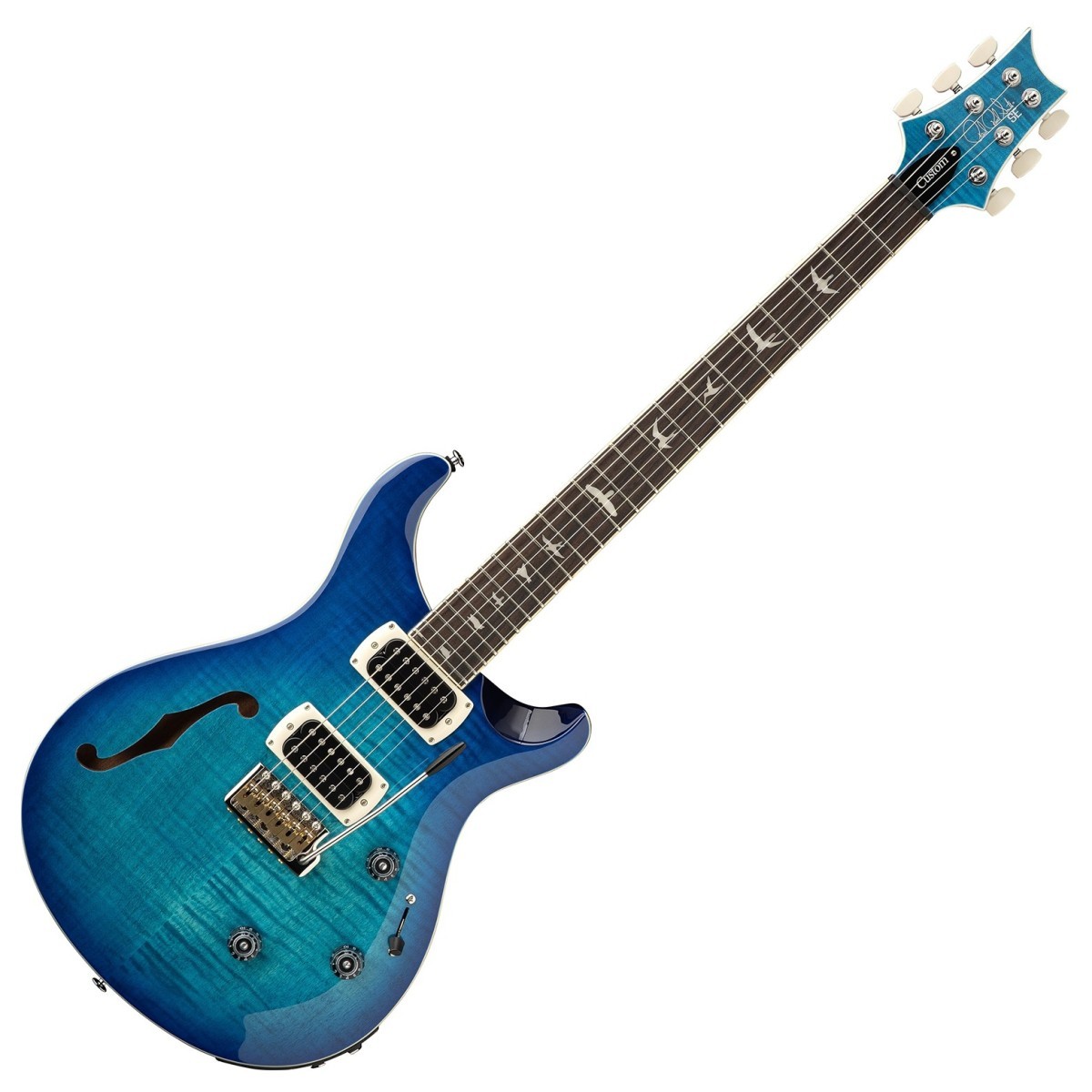 PRS SE Custom 24 Semi-Hollow Piezo Lake Blue - Chitarra Elettrica Semiacustica con Sistema LR Baggs