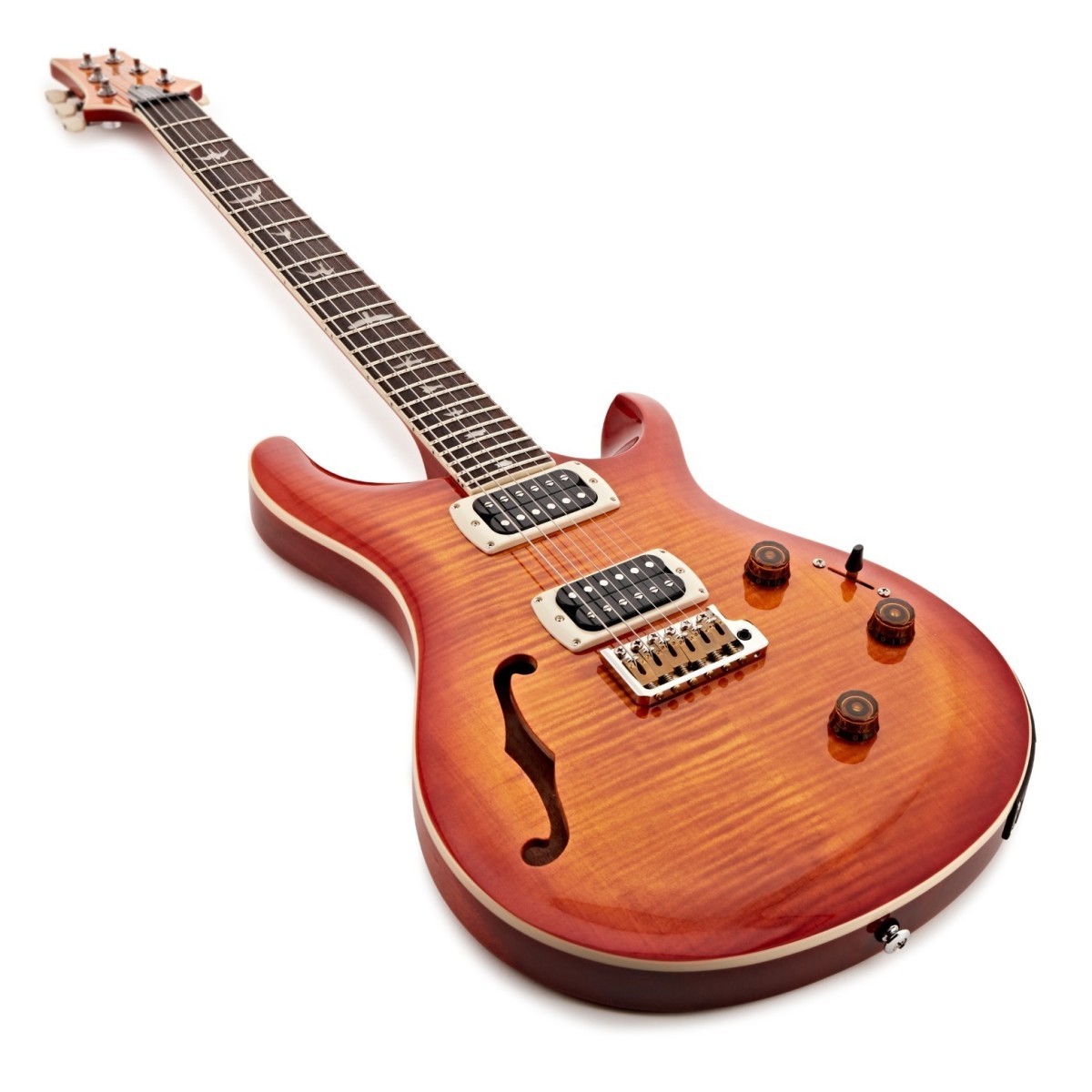 PRS SE Custom 24 Semi-Hollow Piezo Vintage Sunburst - Chitarra Elettrica Semiacustica con Sistema LR Baggs