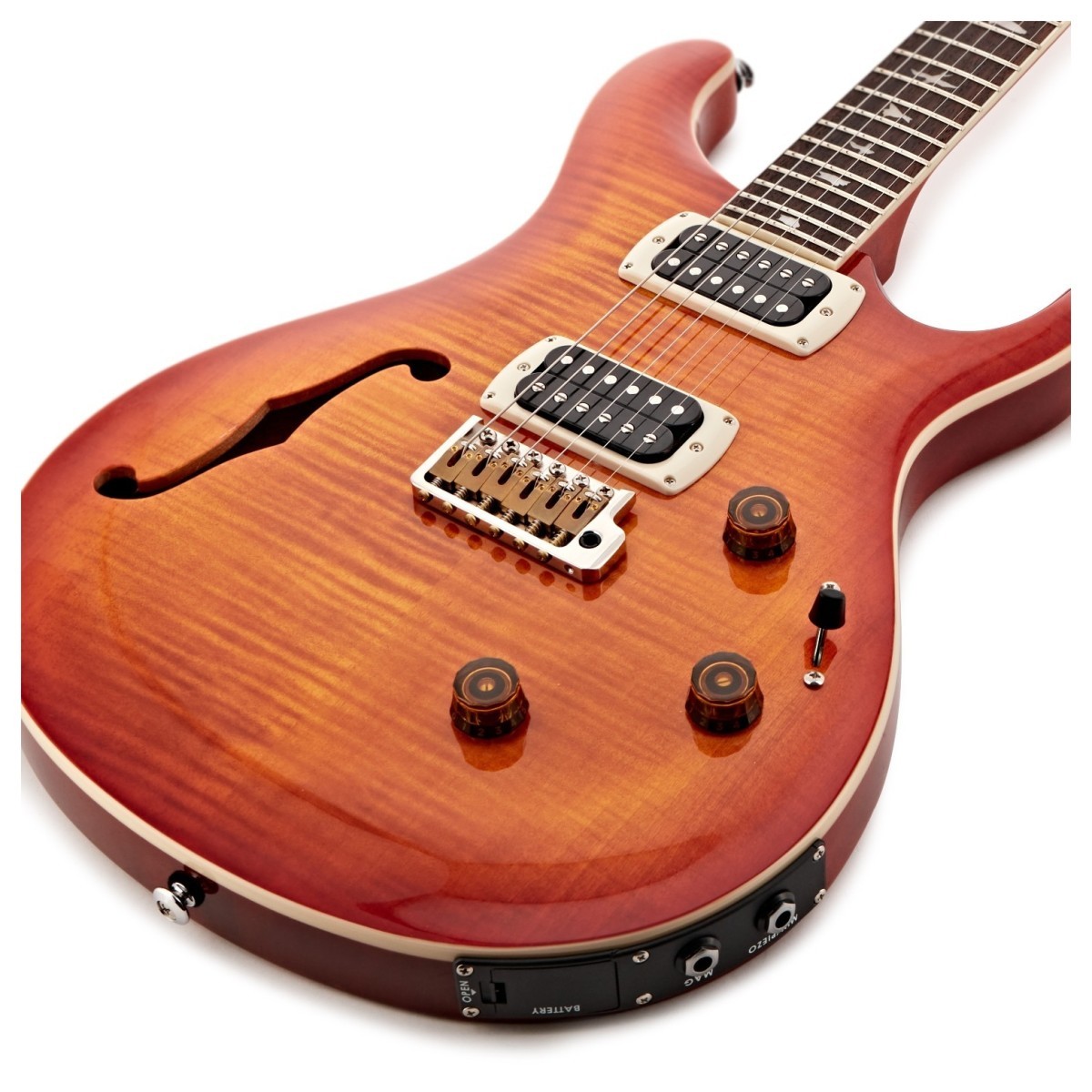 PRS SE Custom 24 Semi-Hollow Piezo Vintage Sunburst - Chitarra Elettrica Semiacustica con Sistema LR Baggs