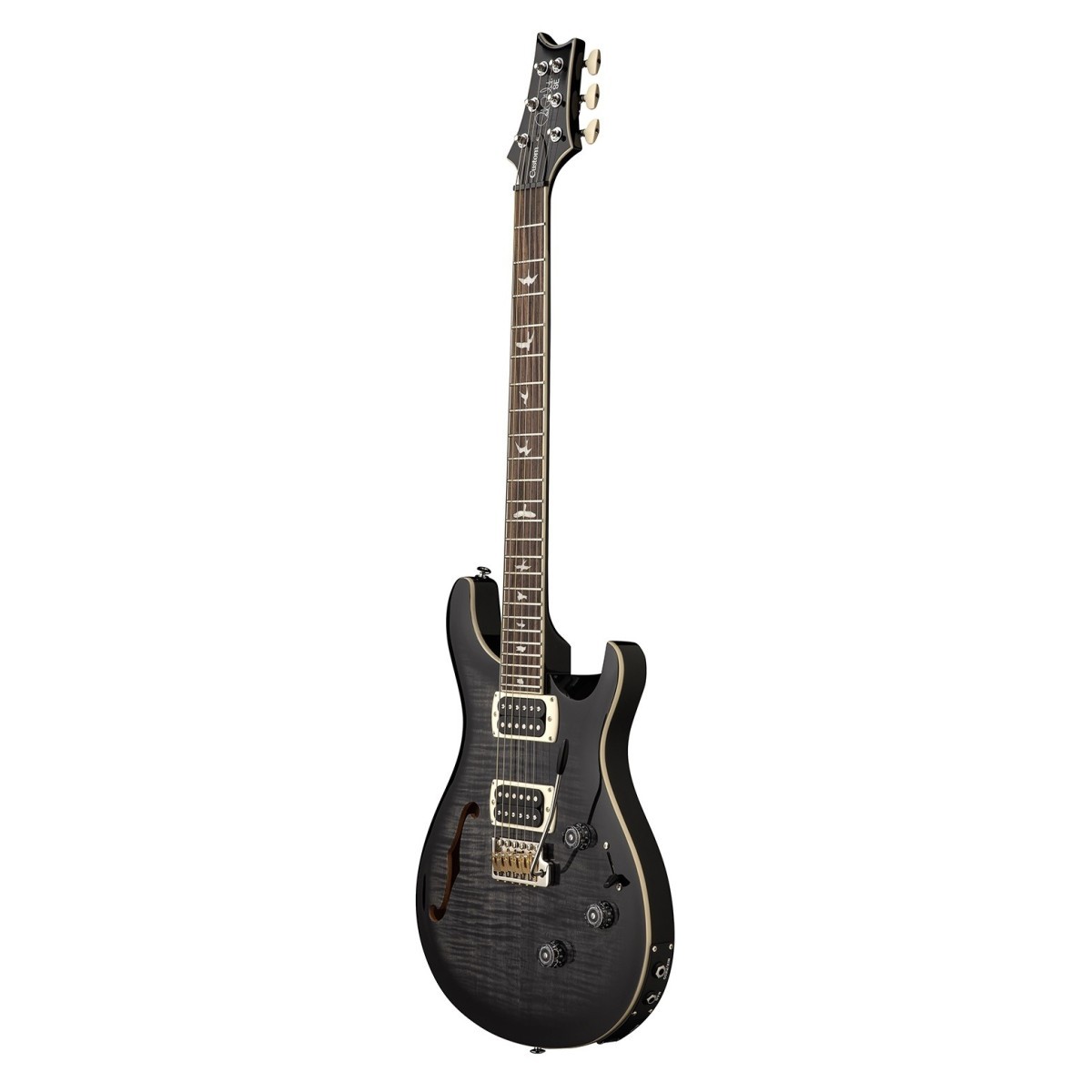 PRS SE Custom 24 Semi-Hollow Piezo Charcoal Burst - Chitarra Elettrica Semiacustica con Sistema LR Baggs