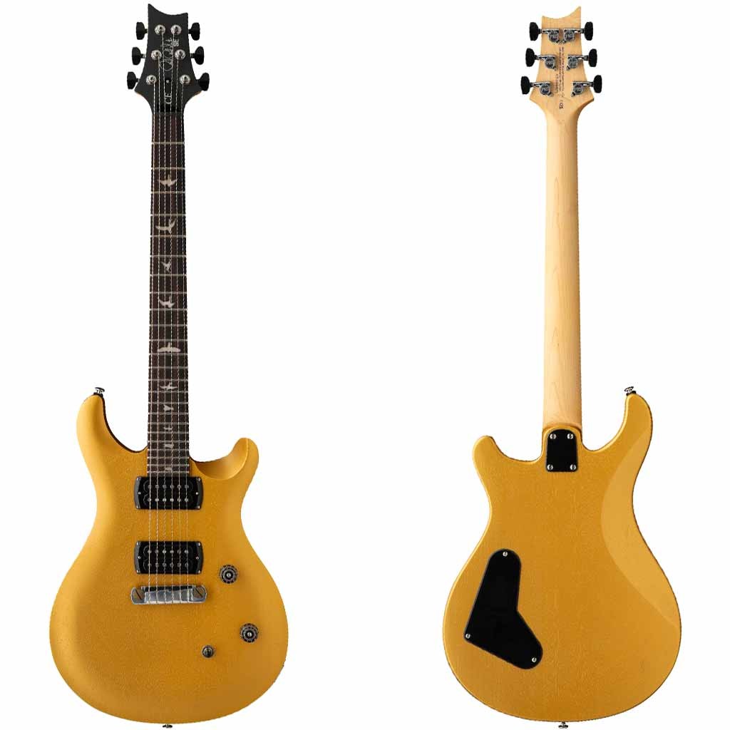 PRS SE CE24 Standard Satin Stoptail Metallic Gold - Chitarra Elettrica Bolt-On con Ponte Fisso in Ottone