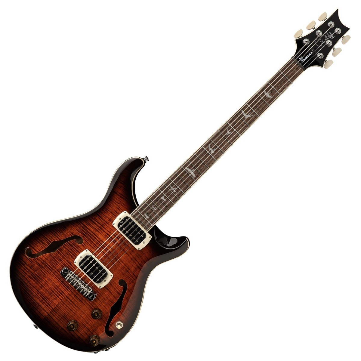 PRS SE Ed Sheeran Hollowbody Baritone Orange Tiger Smokeburst - Chitarra Elettrica