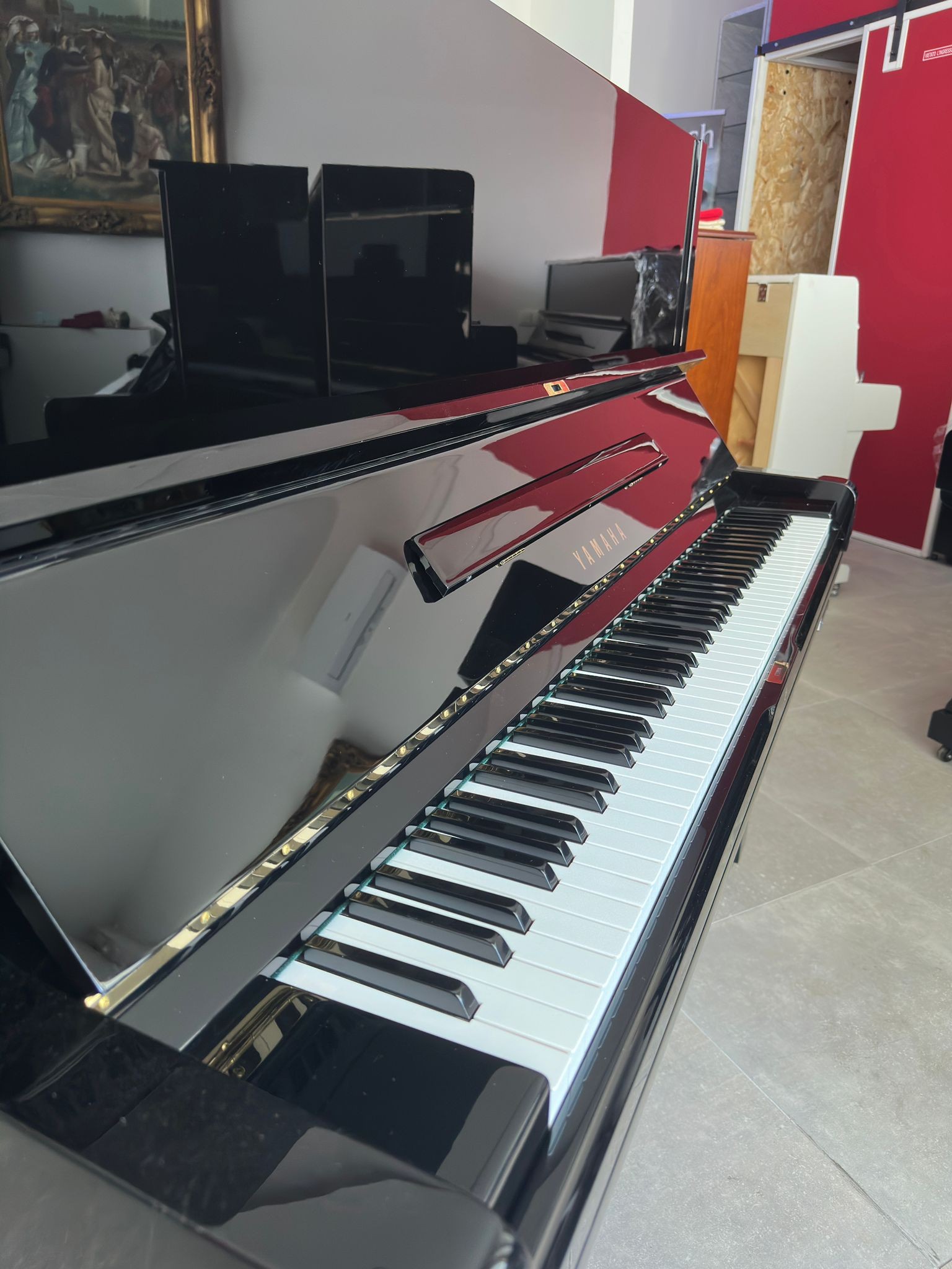 YAMAHA U3H Silent - Pianoforte Acustico Verticale Rigenerato con Sistema Silent - Nero Lucido