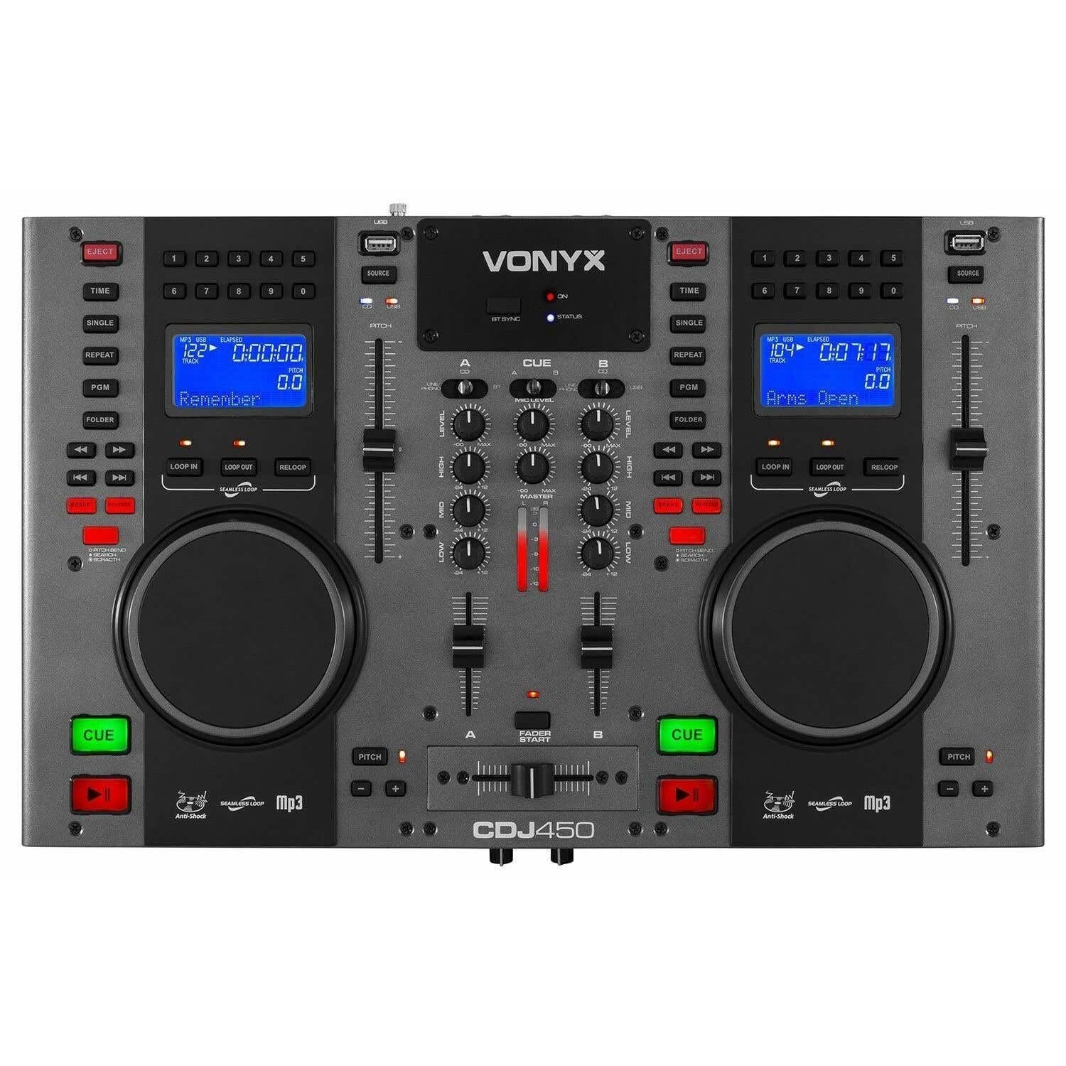 VONYX CDJ450 Consolle DJ Doppia CD/MP3/USB con Bluetooth e Mixer 2 Canali