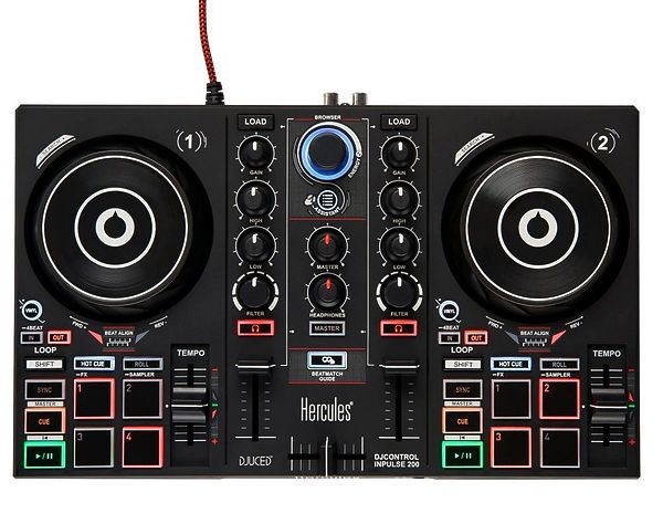 HERCULES DJCONTROL INPULSE 200 - Controller DJ USB Compatto a 2 Deck con DJ Academy