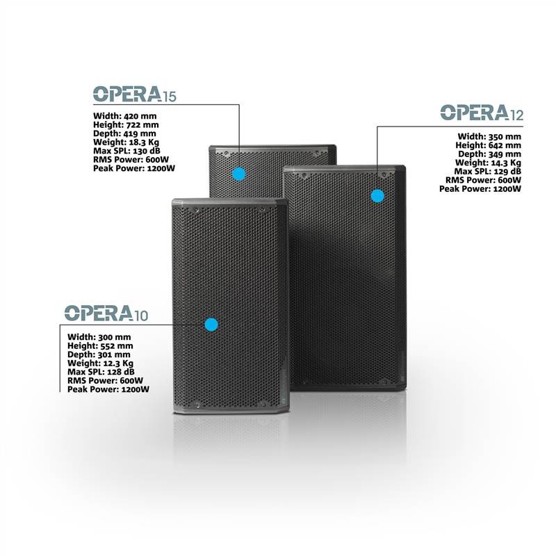 dB TECHNOLOGIES Opera 10 - Diffusore Attivo 2-Vie 10" 1200W con Filtri FIR