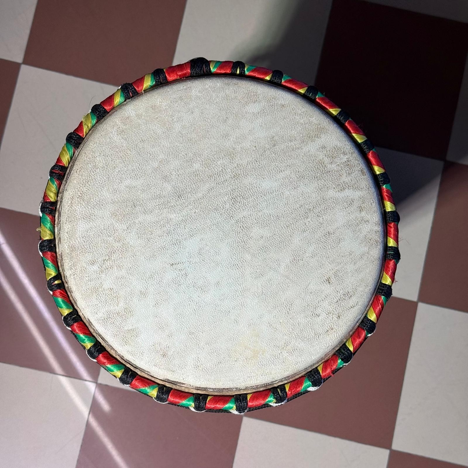 AFRO - Djembe Artigianale Africano Misura Media 24 cm per 55 cm altezza