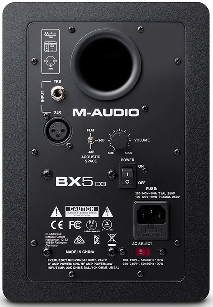 M-AUDIO BX5-D3 STUDIO MONITOR NEARFIELD BIAMPLIFICATO 100 WATT CON WOOFER KEVLAR 5" + TWEETER SETA 1"