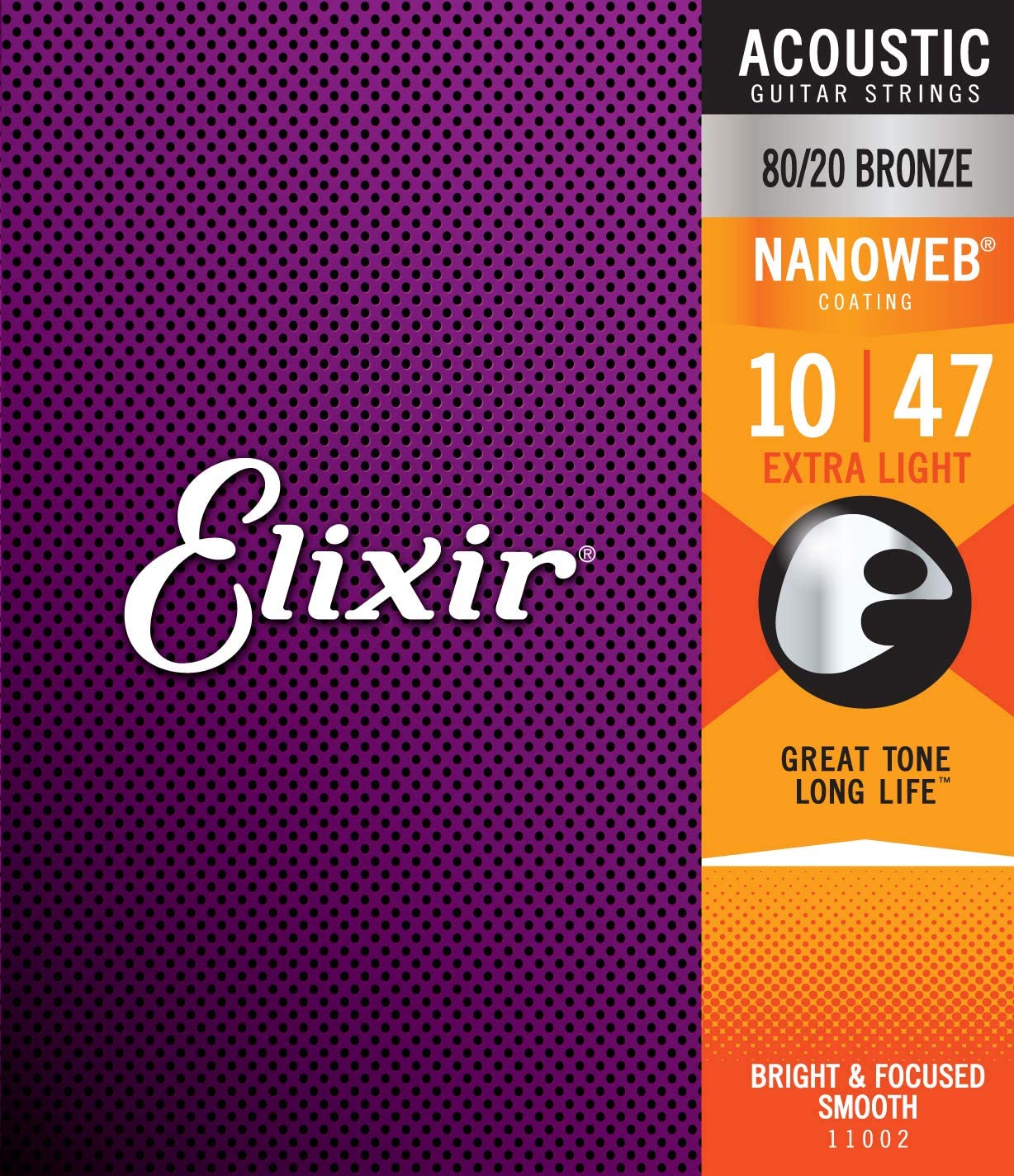 ELIXIR 11002 NANOWEB EXTRA LIGHT CORDIERA PER CHITARRA ACUSTICA 80-20 BRONZE WOUND EXTRA LIGHT - 010-047