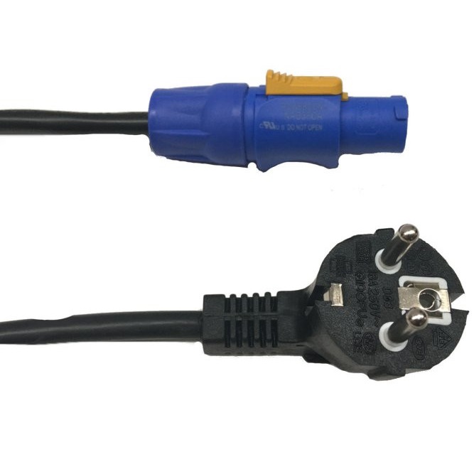 COBRA CNS-000-05 CAVO ALIMENTAZIONE 5MT DA POWERCON NEUTRIK FCA POWER IN BLU A SPINA SCHUKO