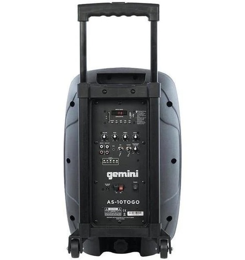 GEMINI AS-10 TOGO CASSA ATTIVA 2 VIE BLUETOOTH WOOFER 10" 1000 W CON MICROFONO E LETTORE USB