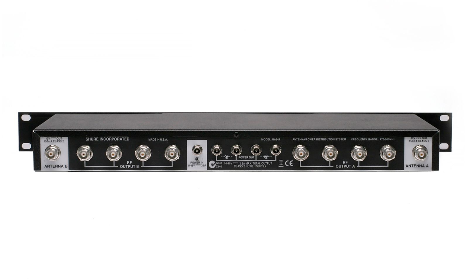 SHURE UA844+SWB-E DISTRIBUTORE ANTENNA RACK ATTIVO PER 4 RICEVITORI