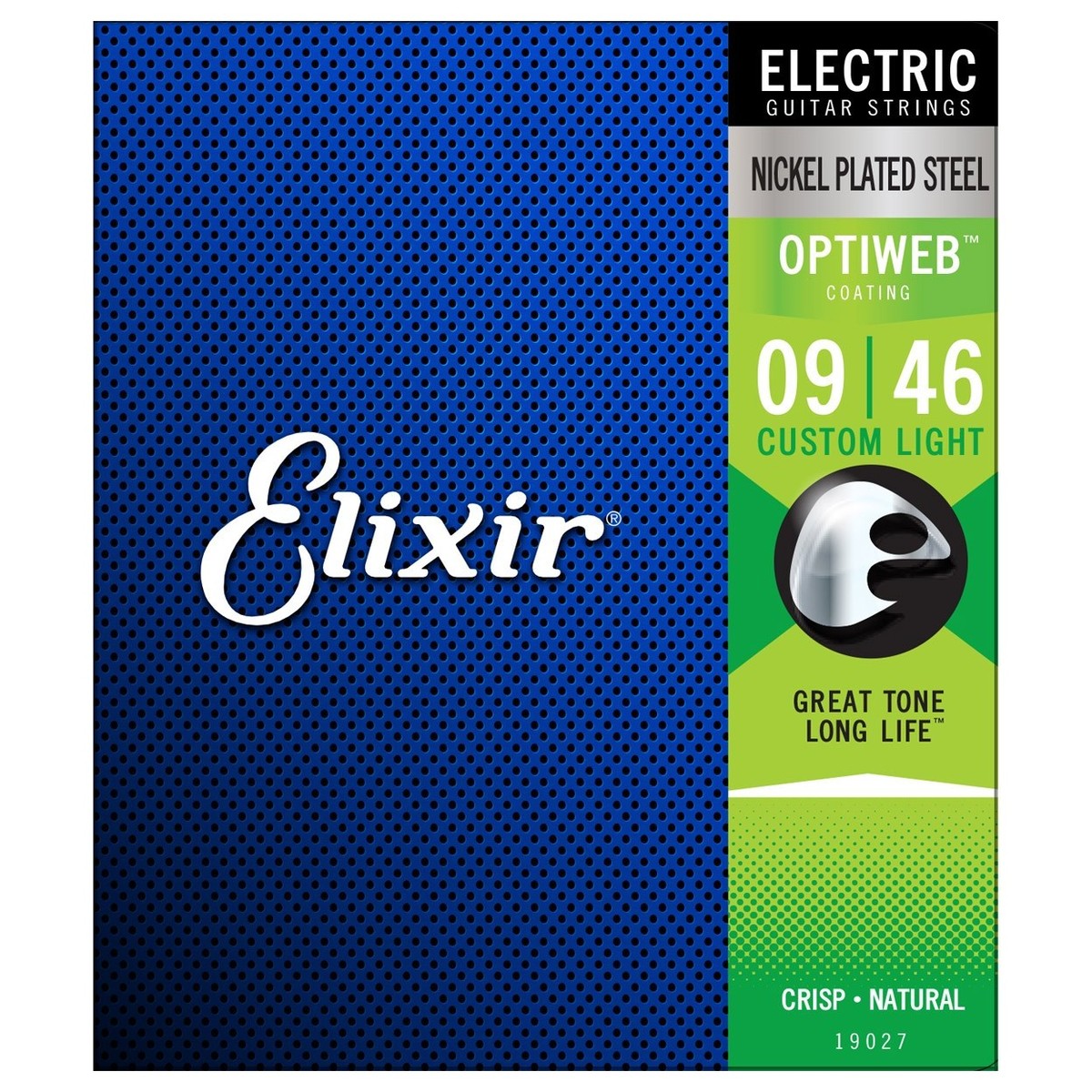 ELIXIR OPTIWEB 19027 CUSTOM LIGHT MUTA DI CORDE PER CHITARRA ELETTRICA NIKEL WOUND 009-046