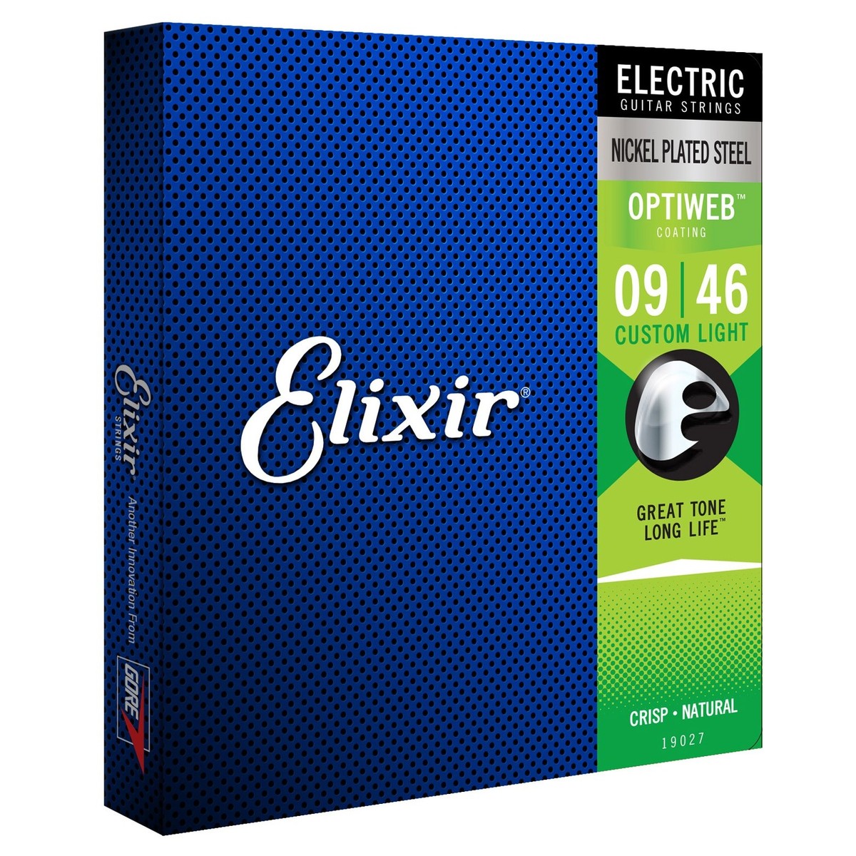 ELIXIR OPTIWEB 19027 CUSTOM LIGHT MUTA DI CORDE PER CHITARRA ELETTRICA NIKEL WOUND 009-046