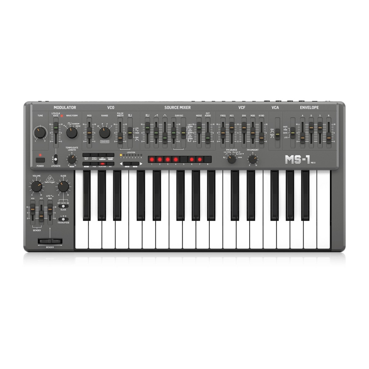 BEHRINGER MS-1 MKII-GY SINTETIZZATORE ANALOGICO 32 TASTI SEMI-PESATI ARPEGGIATORE E SEQUENCER INCORPORATI