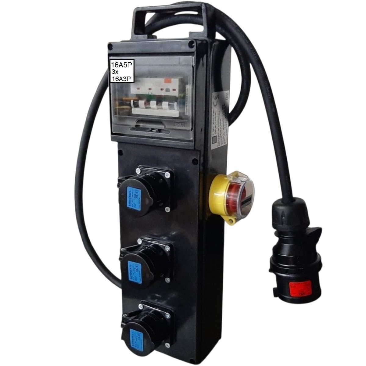 EXTREME QUADRO CORRENTE POWERBOX DA SPINA 16A 5P TRIFASE A 3 PRESE CEE 16A 3P MONOFASE CON PULSANTE SICUREZZA