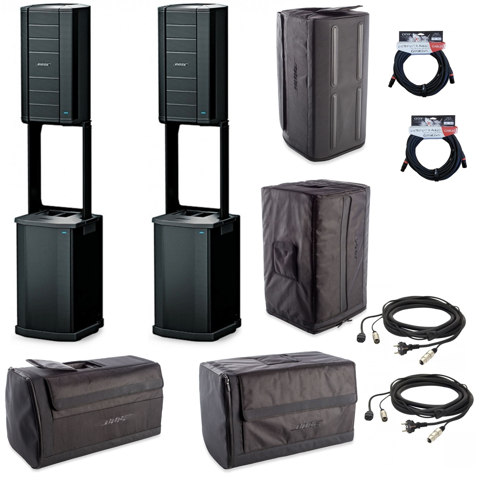 BOSE F1 COMPLETE STEREO BUNDLE COPPIA MODEL 812 CON SUBWOOFER BORSE CAVI FONORETE E XLR