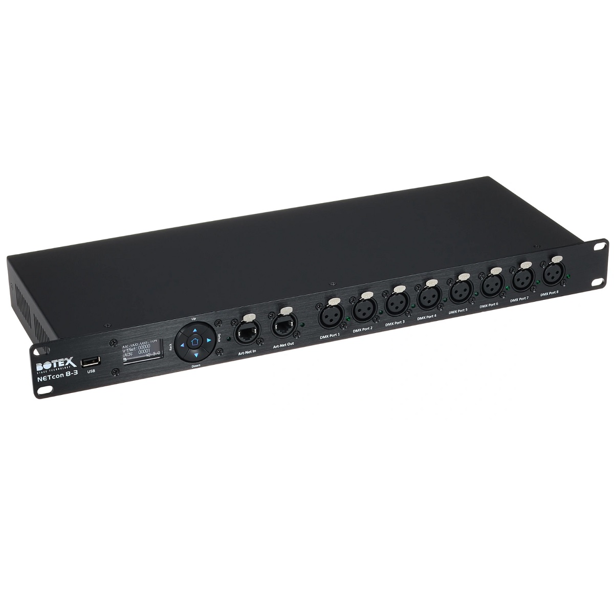 BOTEX NETCON 8-3 NODO ART-NET - DMX 3 POLI BIDIREZIONALE 1U RACK
