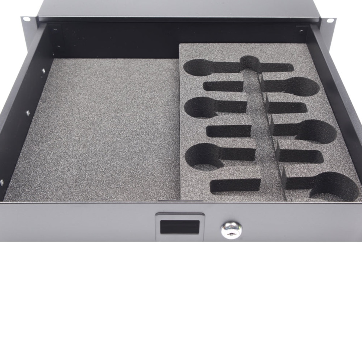 EXTREME INSERTO PER CASSETTO RACK PER 6 MICROFONI SHURE SM57 SM58 BETA57 BETA58 CAVI CLAMPS ACCESSORI
