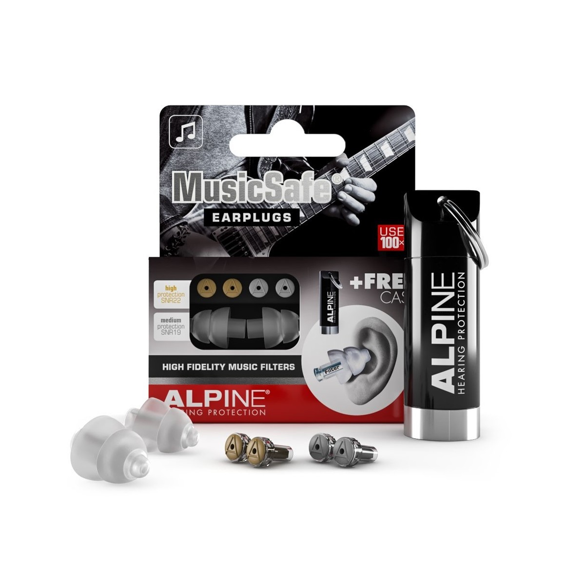 ALPINE KIT AURICOLARI PER MUSICISTI CON 2 FILTRI ATTENUAZIONE E TRAVELBOX