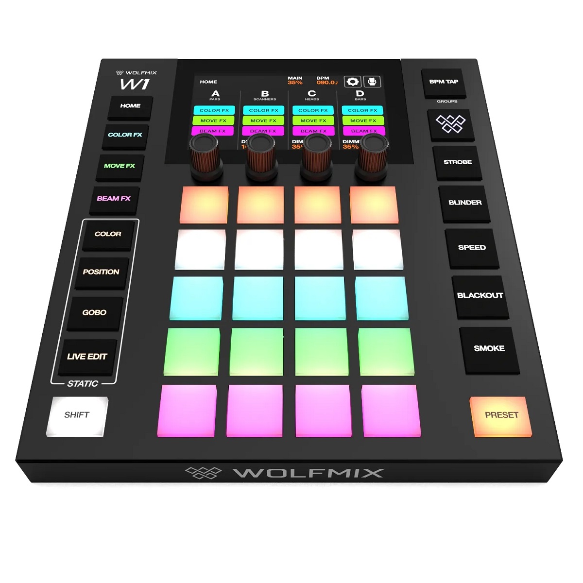 WOLFMIX W1 MK3 CONTROLLER LUCI DMX MIXER STAND ALONE