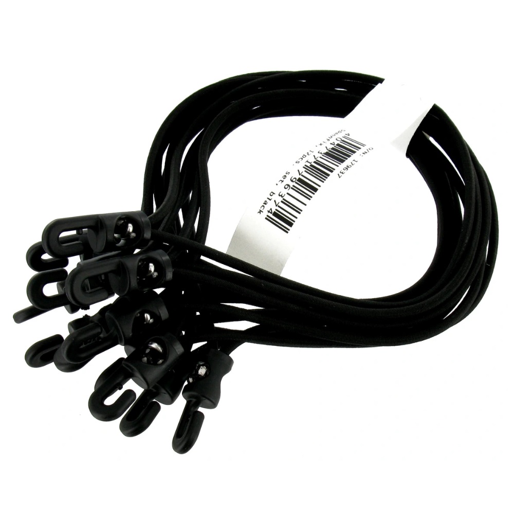 EXTREME SET DI 12 ELASTICI NERI DA 25 CM DIAMETRO 4MM PER TELI SCHERMI TENDE E FONDALI