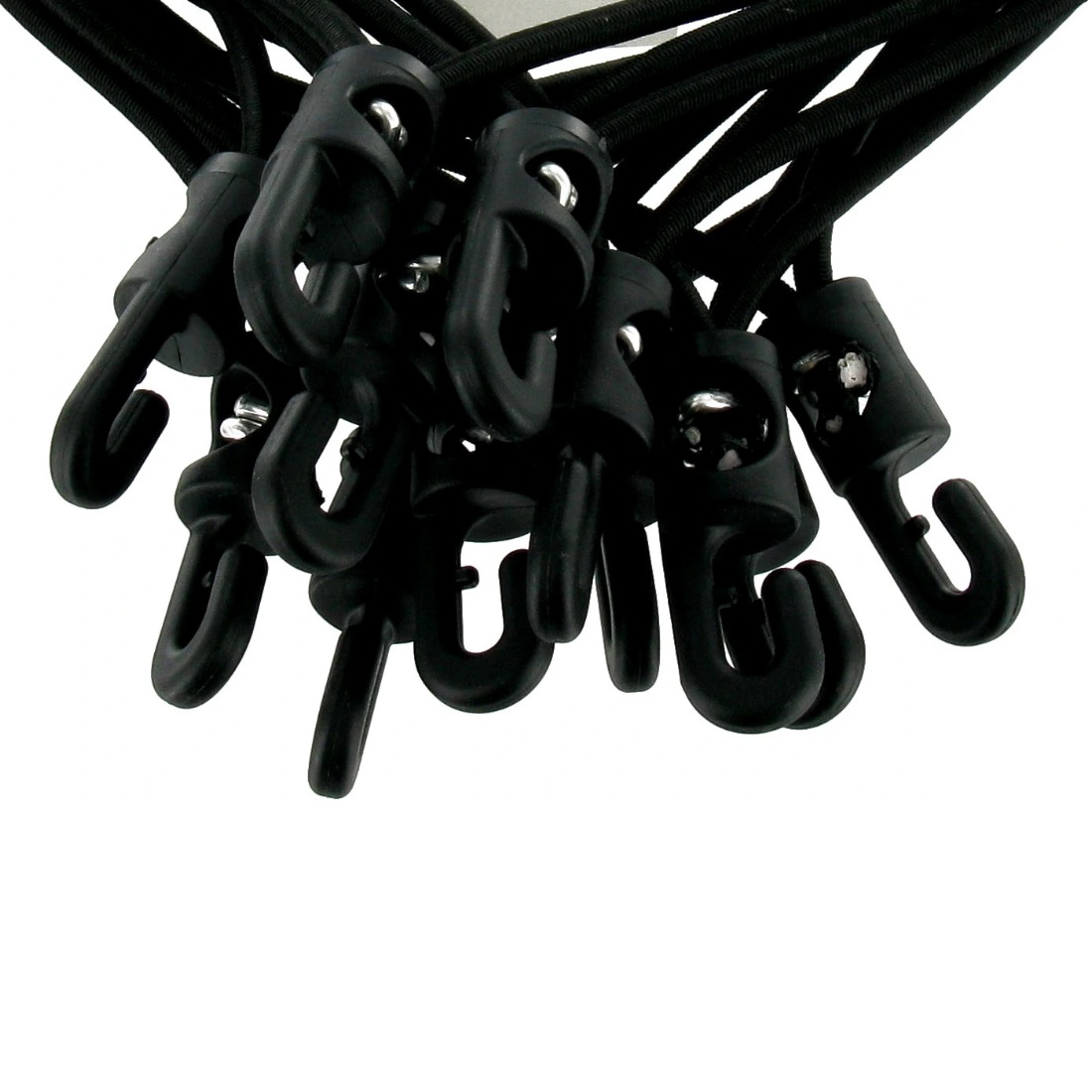 EXTREME SET DI 12 ELASTICI NERI DA 25 CM DIAMETRO 4MM PER TELI SCHERMI TENDE E FONDALI