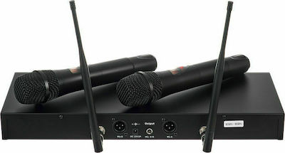 SUPERLUX UK82 EX-DEMO DOPPIO RADIOMICROFONO PALMARE WIRELESS UHF CON UNICO RICEVITORE 1 UNITA' RACK EX-DEMO