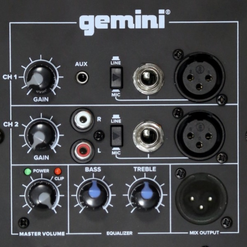 GEMINI AS2108P CASSA ATTIVA 2 VIE 500W PICCO WOOFER 8" 2CANALI EQ2 BANDE EX-DEMO