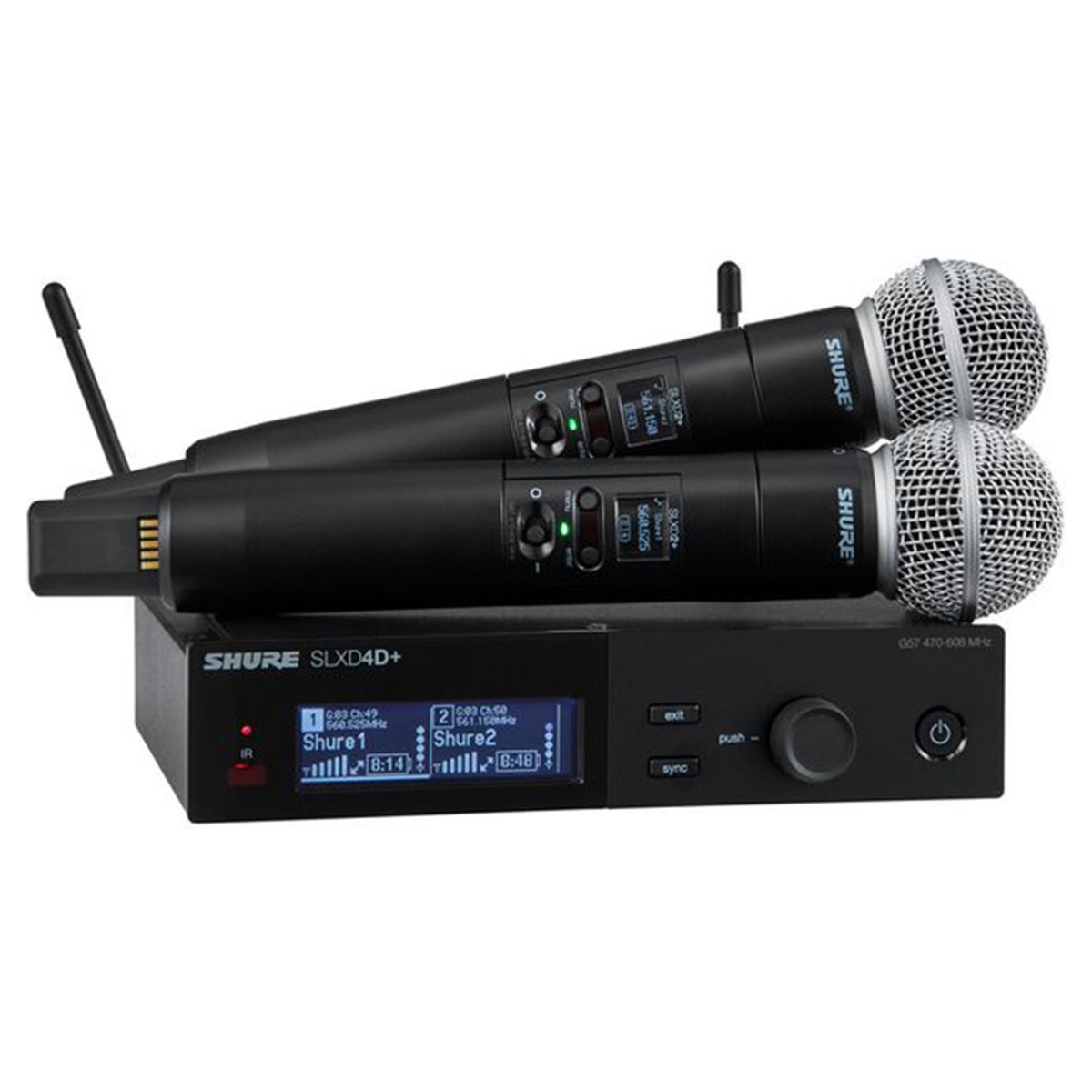 SHURE SLXD24D+E-SM58 G65 RADIOMICROFONO PALMARE DIGITALE 2 CANALI SM58 470-606 MHZ