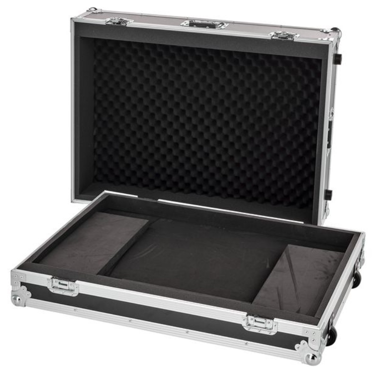 FLYHT PRO FLIGHT CASE PER BEHRINGER WING 4 MANIGLIE 4 CHIUSURE A FARFALLA BASE BASSA SU RUOTE