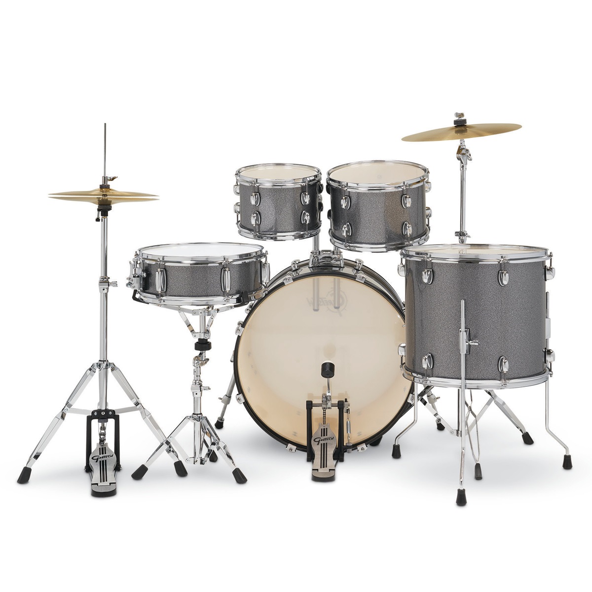 GRETSCH DRUMS RENEGADE 22" GREY SPARKLE BATTERIA STANDARD CON PIATTI E SGABELLO